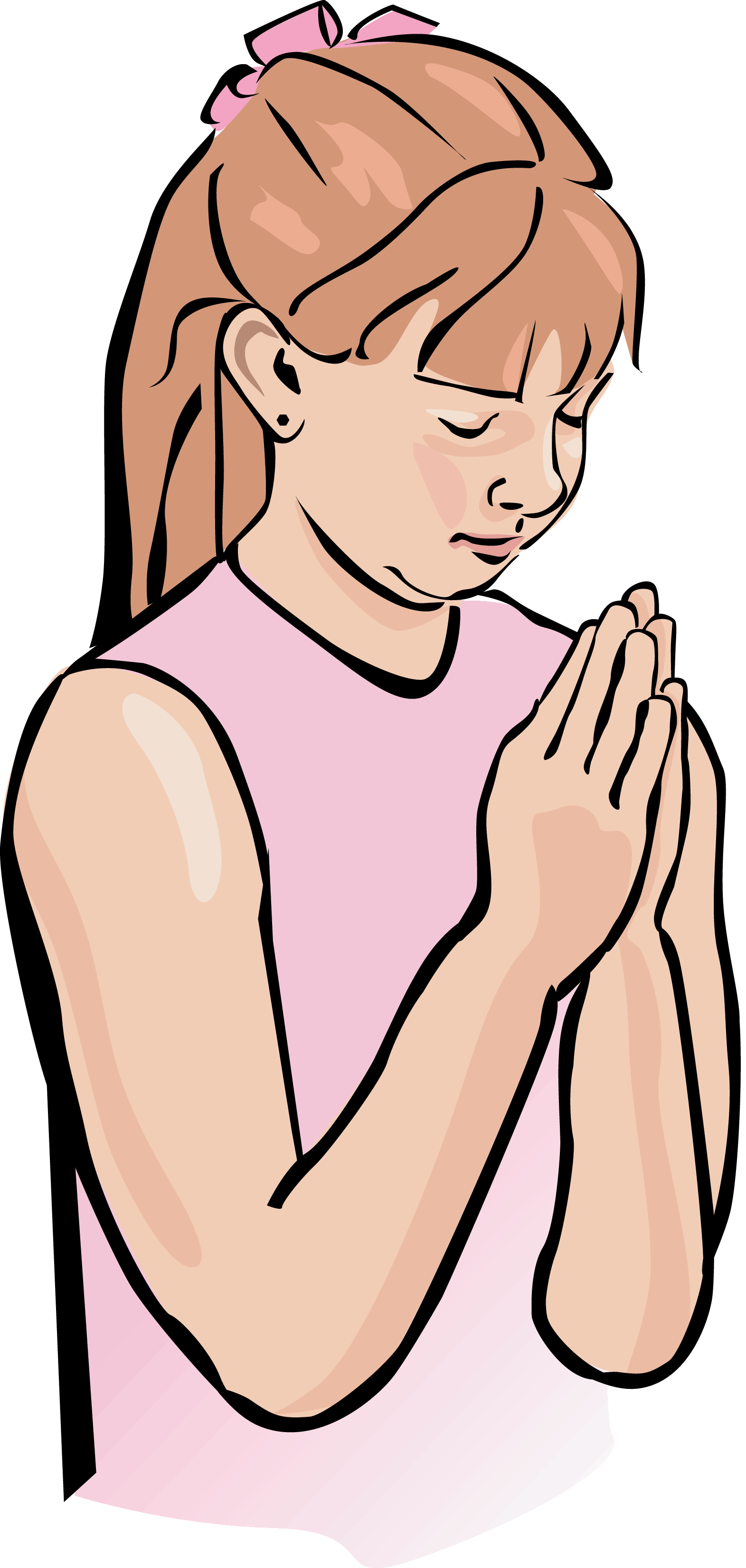 Children pray to god clipart