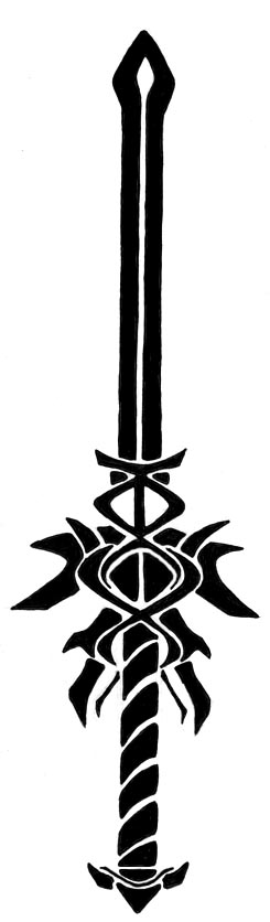 Long Tribal Sword Tattoo Design | Tattoobite.com