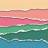 Torn paper with ripped edges vector web banners set. Torn paper ...