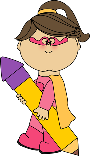 Female superhero teacher clipart