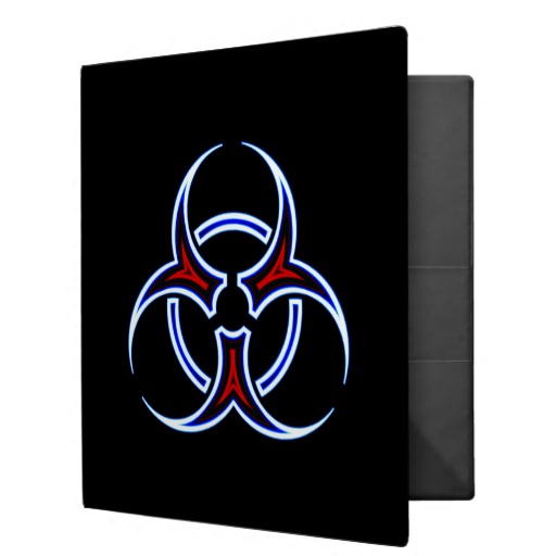Tribal Biohazard Symbol Binder from Zazzle.
