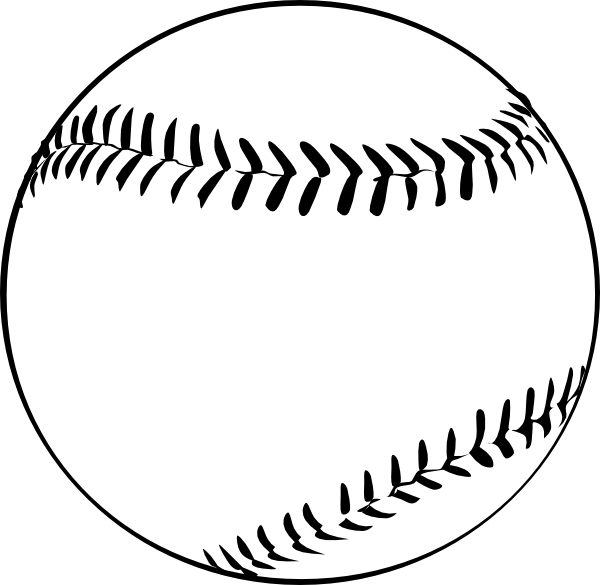 Baseball (b And W) clip art - vector clip art online, royalty free ...