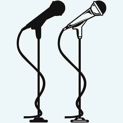 Mic Stencil Clip Art, Vector Images & Illustrations
