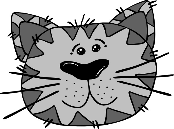 Cartoon Cat Face clip art Free vector in Open office drawing svg ...