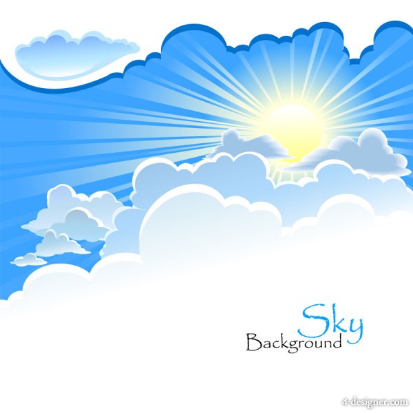 4-Designer | Cartoon landscape 04 vector material