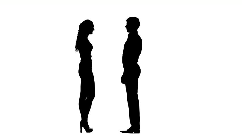 Animation Of Silhouettes Of A Man And A Woman Line Dancing On An ...