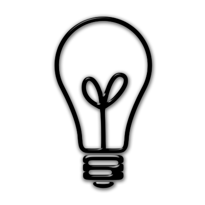 White lightbulb clipart transparent background