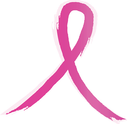 Silhouette Of A Pink Breast Cancer Ribbons Clip Art, Vector Images ...