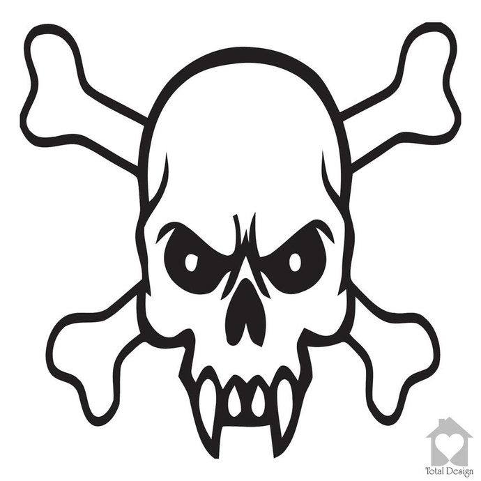 Pirate Vampire skull Scary Wall Art | TotalVinylDesign