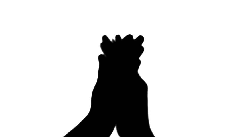 Clapping Hands Silhouette - V3 White Stock Footage Video 530623 ...