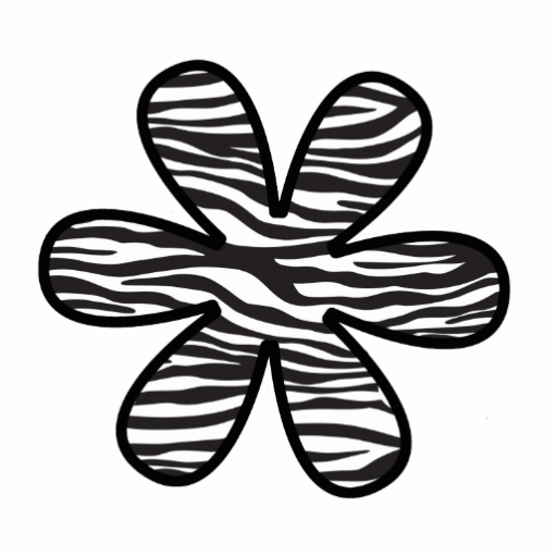 Zebra Stripes with Blue Ribbon and bow Pattern Acrylic Cut Out ...