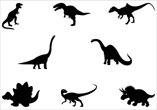 Dinosaur Silhouette Vector Graphics Pack | Silhouette Clip ...