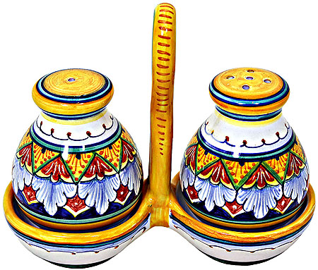 Deruta Italian Ceramic Salt and Pepper Service