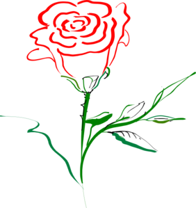 Rose Outline clip art - vector clip art online, royalty free ...