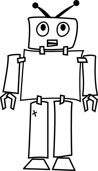 Robot Outline clip art - vector clip art online, royalty free ...