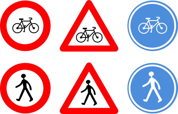 Bicycle Traffic Signs Clip art - Symbols - Download vector clip ...