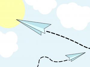 Flying Paper Plane PPT Backgrounds Template for Presentation - PPT ...