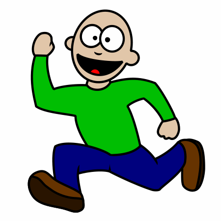 Drawing a cartoon running man