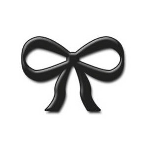 Free Clipart Picture of an Embossed Black Bow - Polyvore