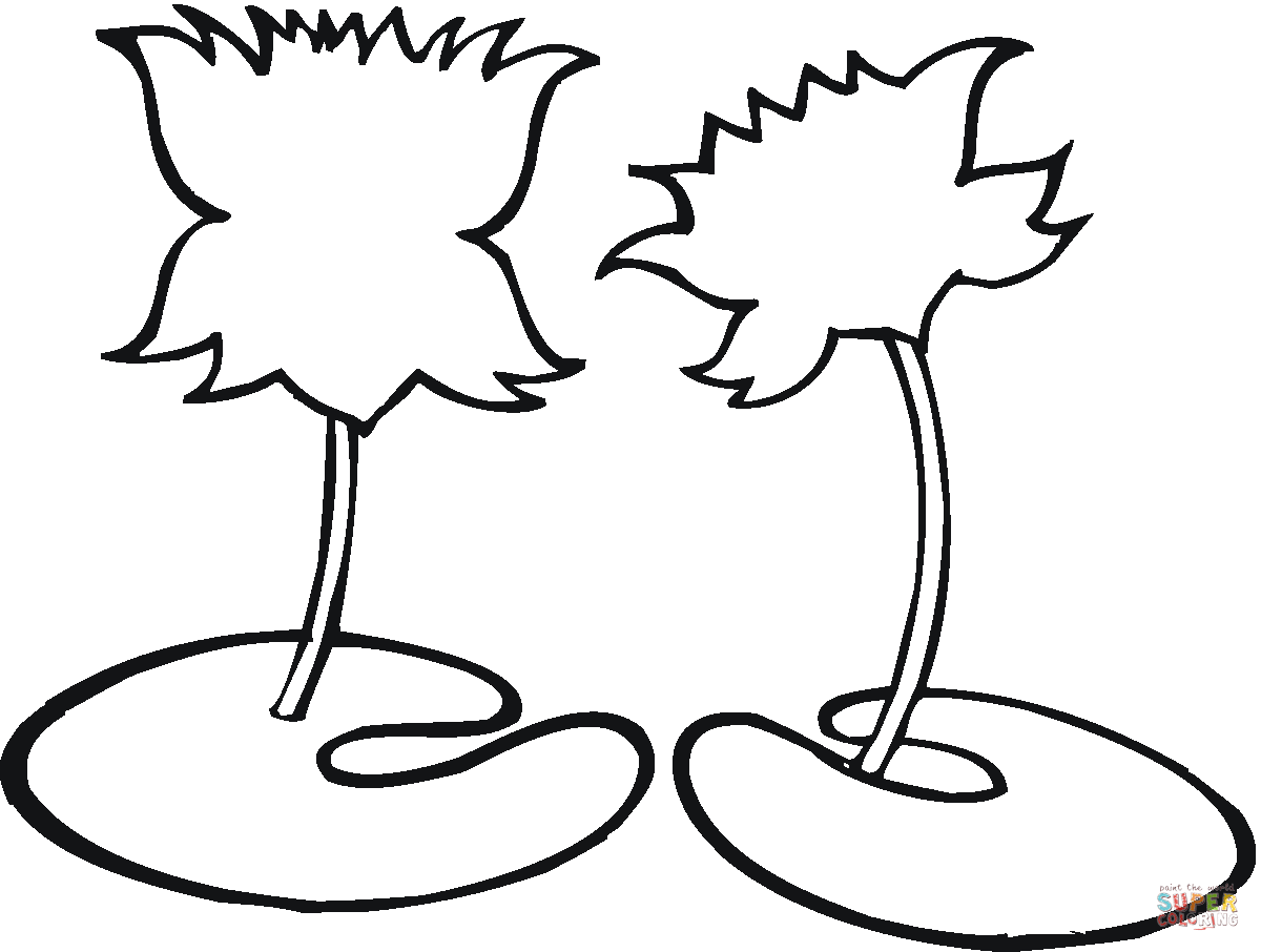 Lotus in a pond coloring page | Free Printable Coloring Pages
