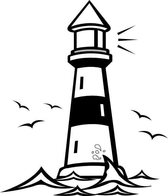 Lighthouse Clip Art Black And White Free - Free ...