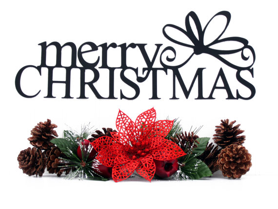Merry Christmas Metal Wall Art Xmas by RefinedInspirations