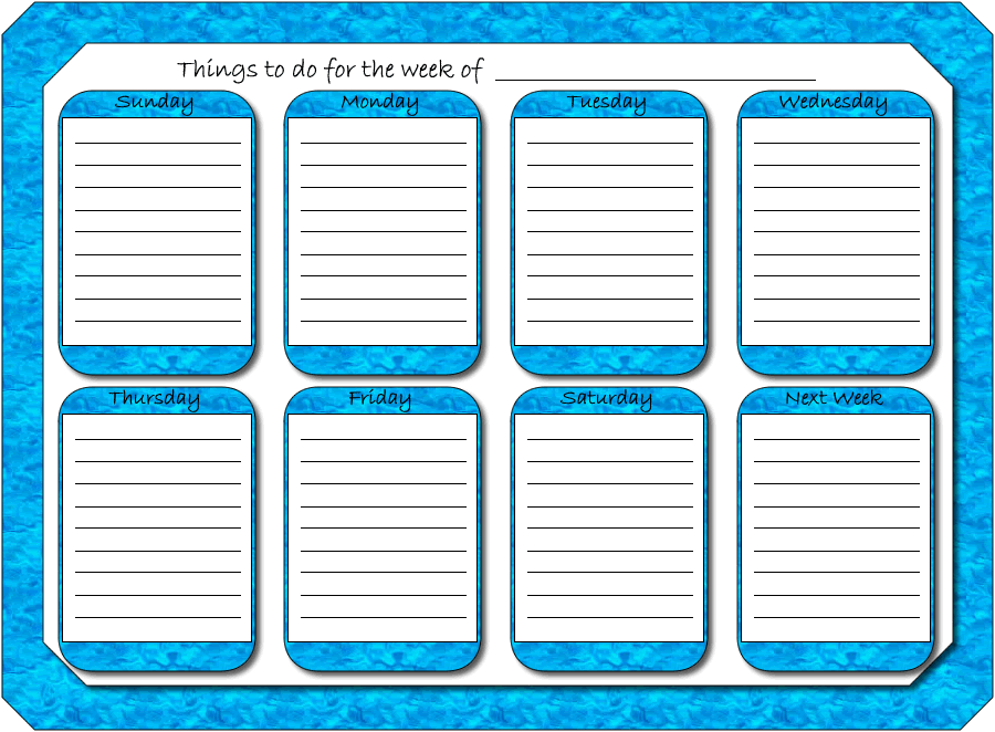Free Printable Weekly Planners. . .Printable Weekly Planner Sheets