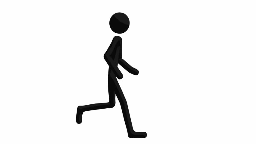Stick Man Running On A White Background Stock Footage Video 947278 ...