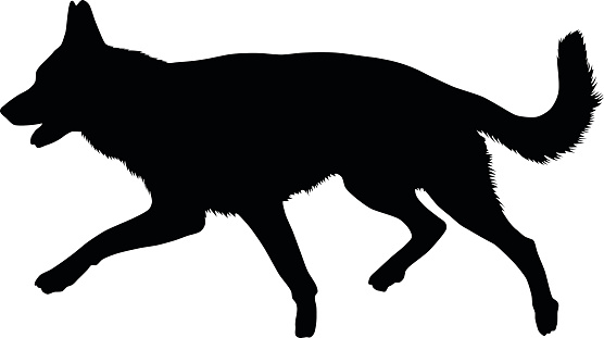 Clip Art Of A Black German Shepherd Clip Art, Vector Images ...
