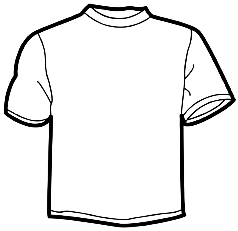 Blank T Shirt Template For Colouring - ClipArt Best