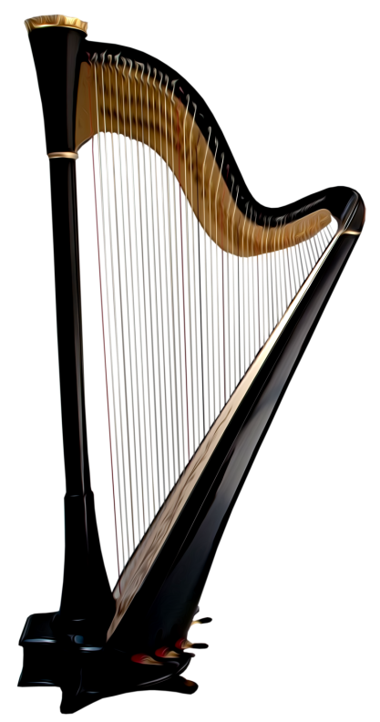 Black Harp PNG Clipart