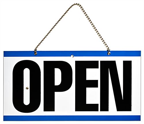 Reversible Open Close Sign | Will Return Adjustable Clock