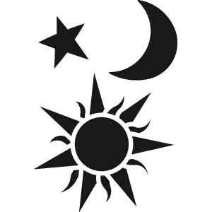 Sun, Stars and Star stencil