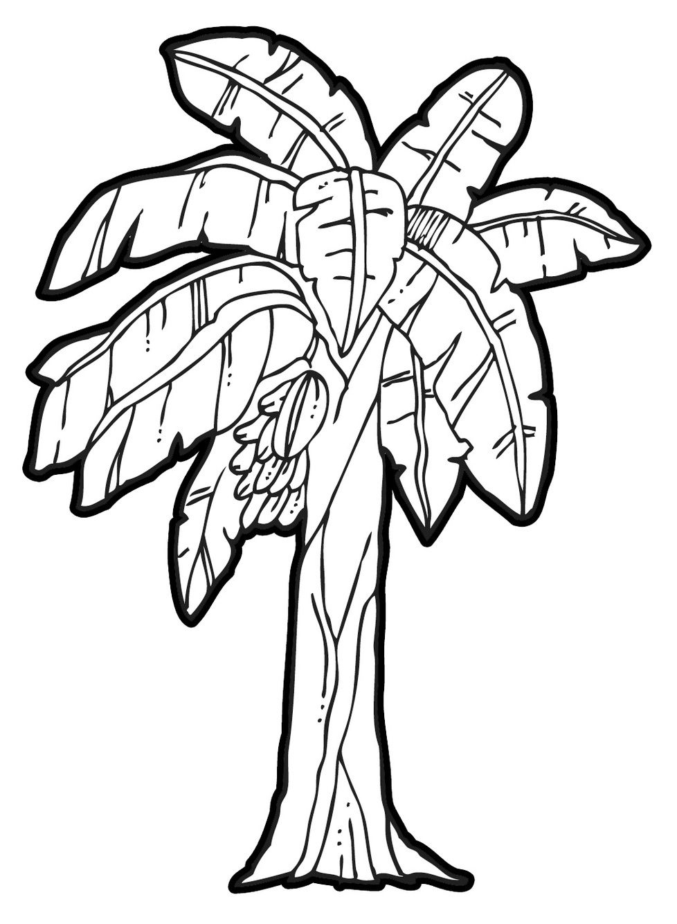 Banana Tree Coloring Page - AZ Coloring Pages