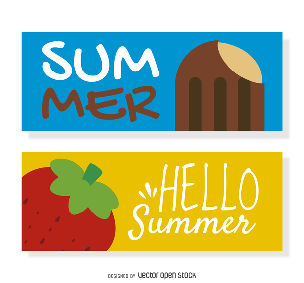 Summer celebration banner set - Vector download