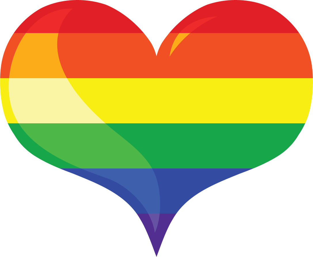 Rainbow hearts clipart