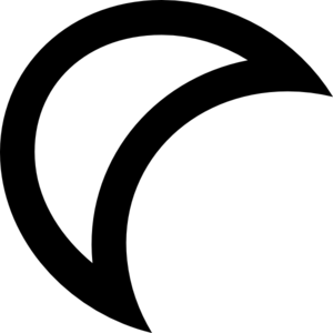 Moon outline clipart black and white