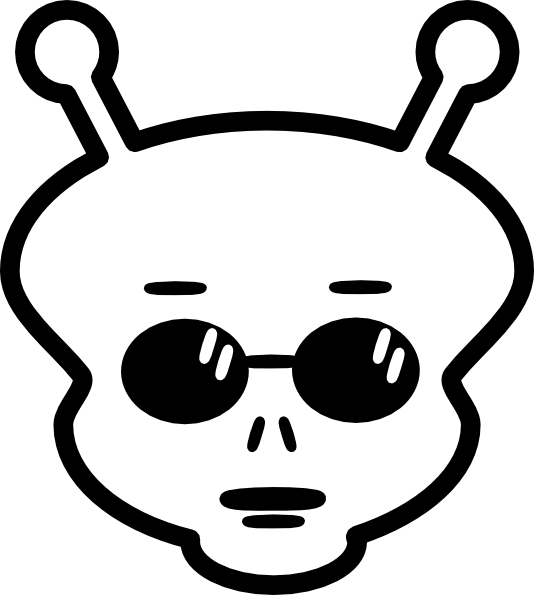 Alien Black And White Clipart