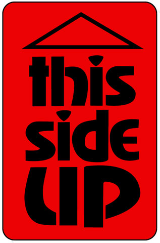 Photo of Caution This Side Up Label