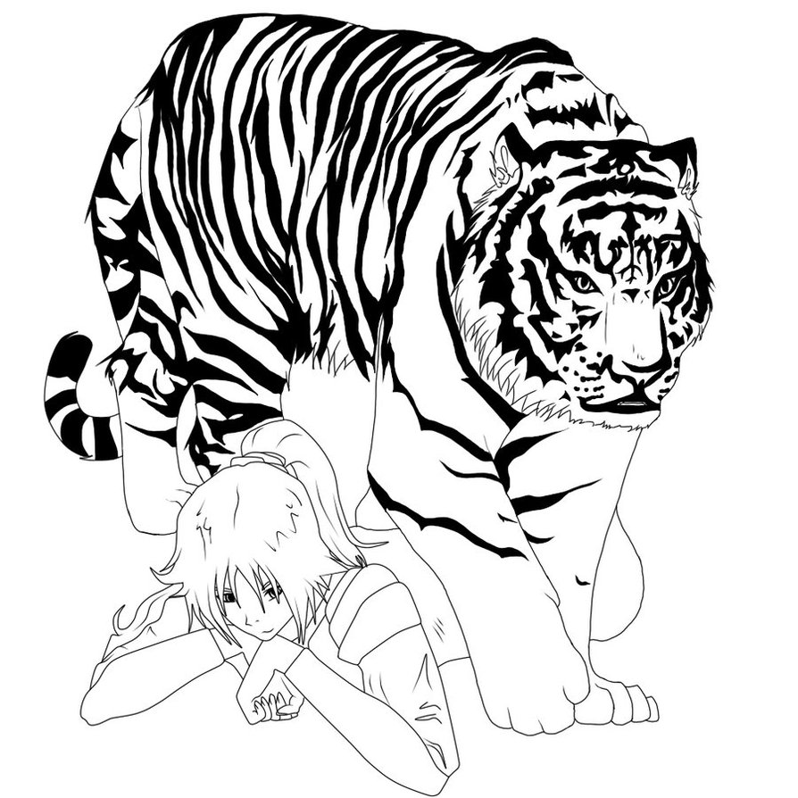 deviantART: More Like Tribal Tiger Lineart by =