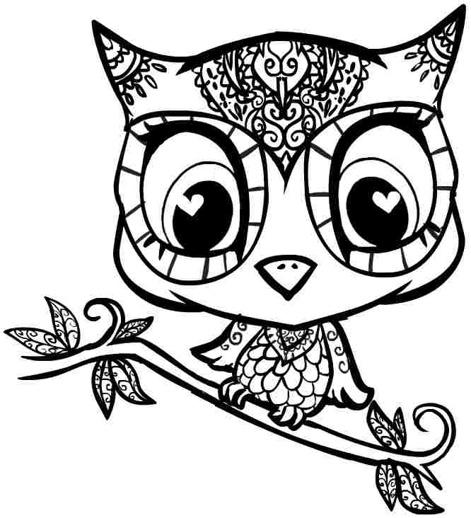 Cartoon Owl Coloring Pages