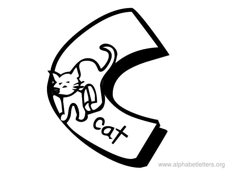 Letter c icon clipart black and white