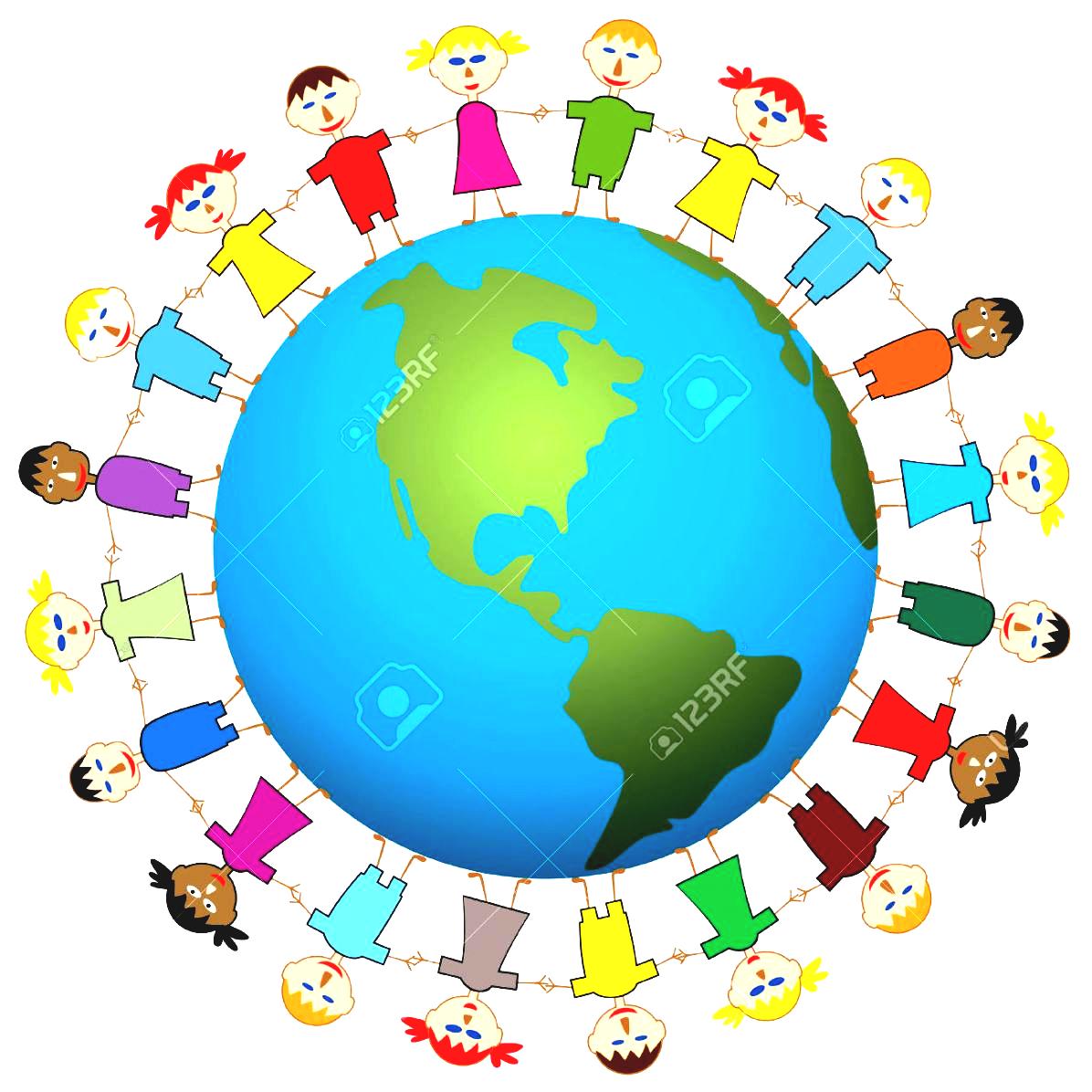 Travel Around The World Clipart Illustration Of Children Royalty ...