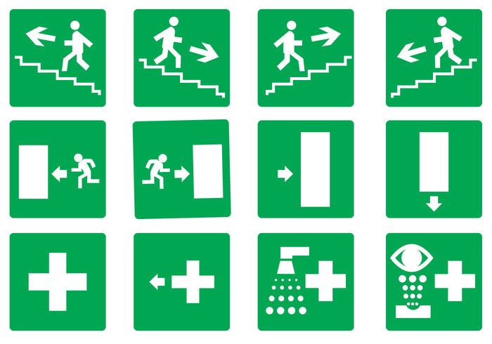 Free Emergency Exit Set Vector - Download Free Vector Art, Stock ...