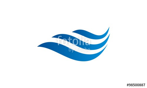 three wave line water vector logo" Stock image and royalty-free ...
