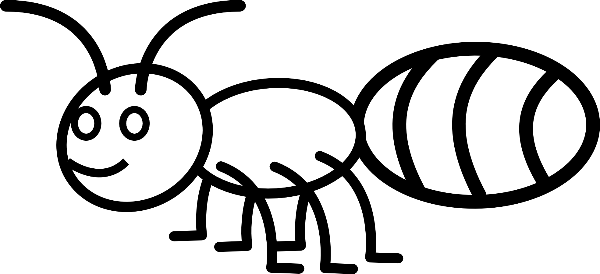 Clipart black and white ant
