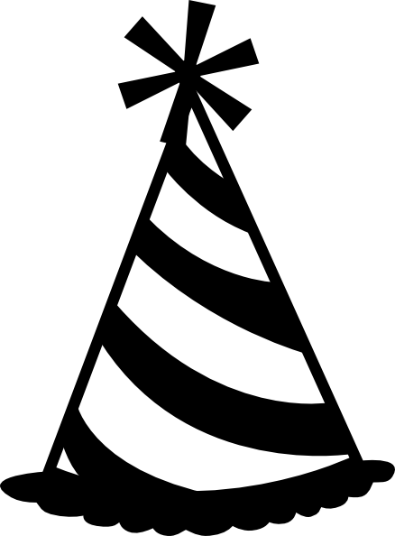 Partyhat Bw Plain clip art - vector clip art online, royalty free ...
