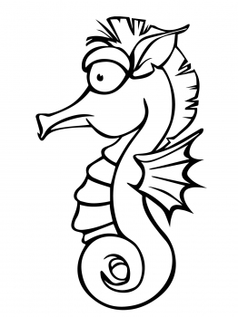 Cute Seahorse coloring page | Super Coloring