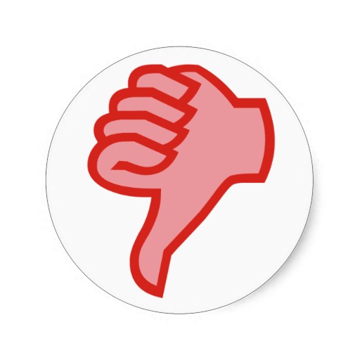 nicht not OK Daumen runter thumbs down Stickers de Zazzle.
