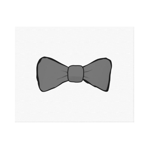 Gray Bow Tie Canvas Print from Zazzle.